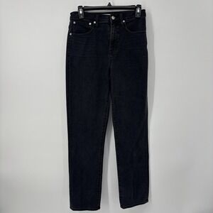 Madewell Women's Classic Straight Leg Jeans Black Tall Size 26 Denim